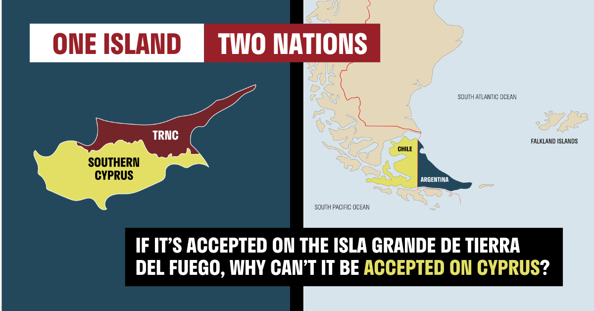 It works on Isla Grande de Tierra del Fuego, why can't it work on Cyprus? #TwoStates #KKTC #Freedom #Fairness